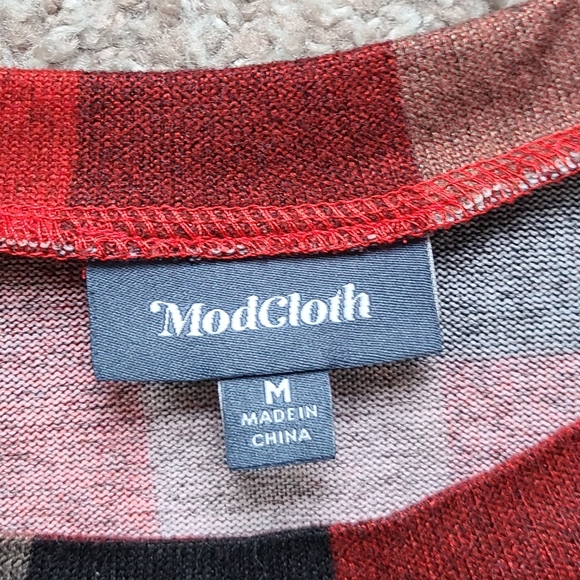 Modcloth Plaid Dress With Pockets Size Medium - Picture 2 of 5
